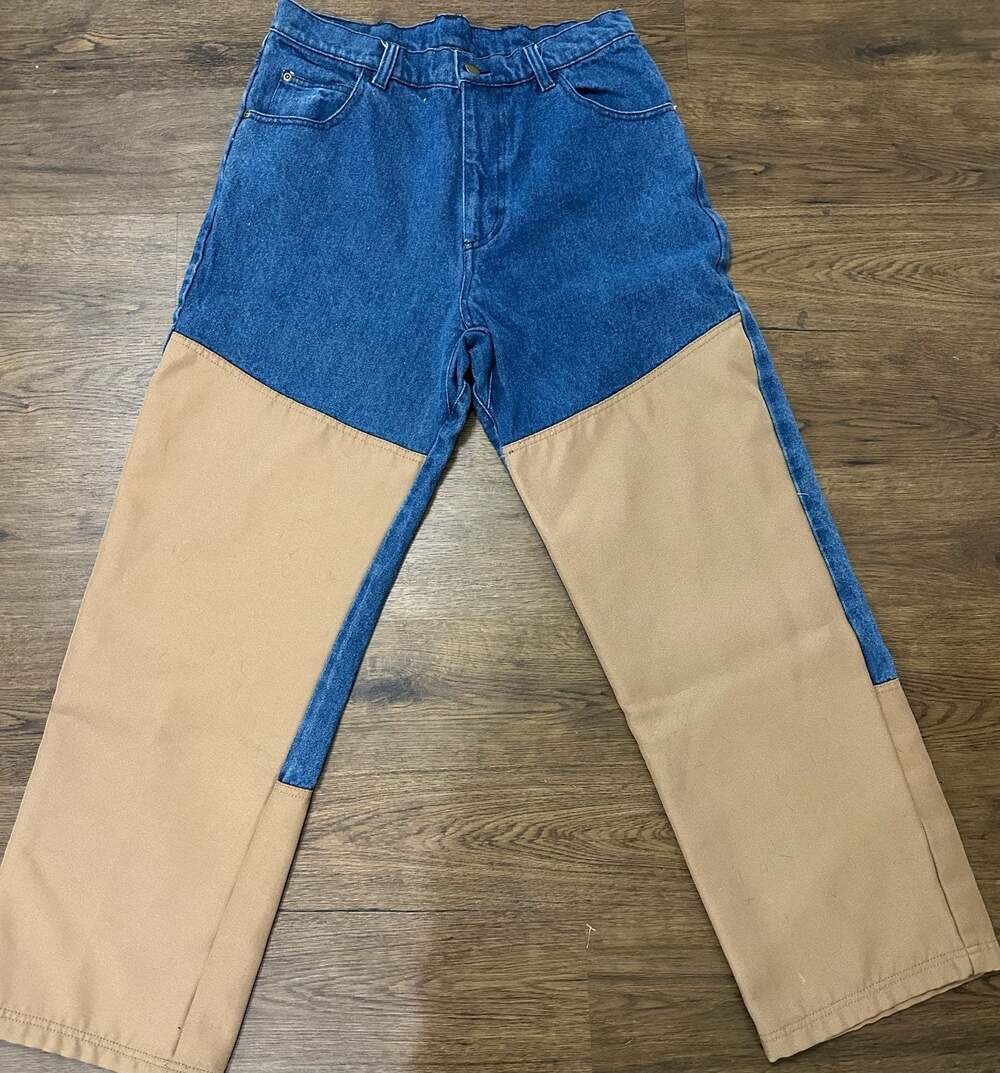 Scheels Outfitters Mens Jeans 34x32 Pants Denim Khaki Utility Field Double Knees